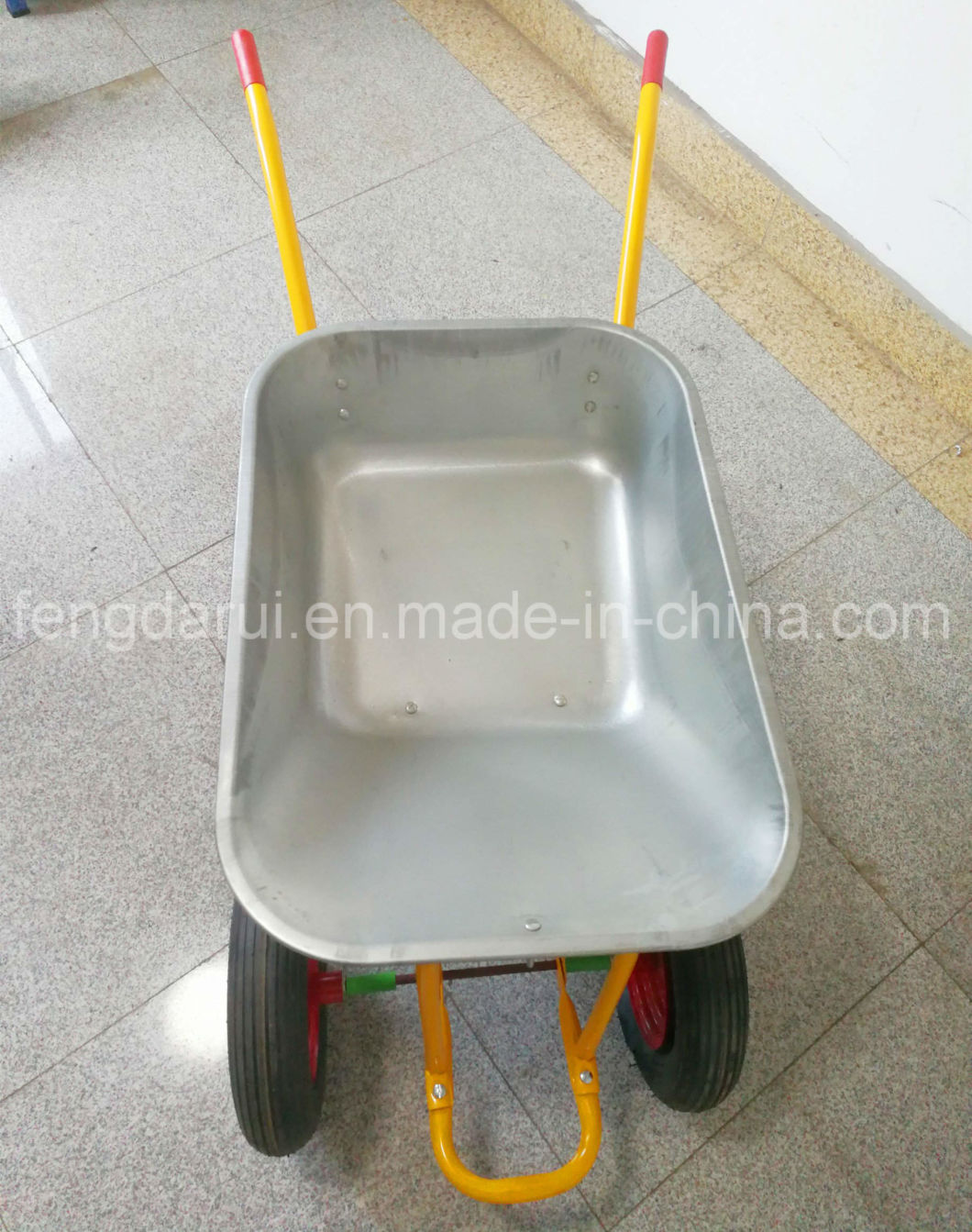 75L Zinc Tray Wheelbarrow (wb5009T) with Double Wheels