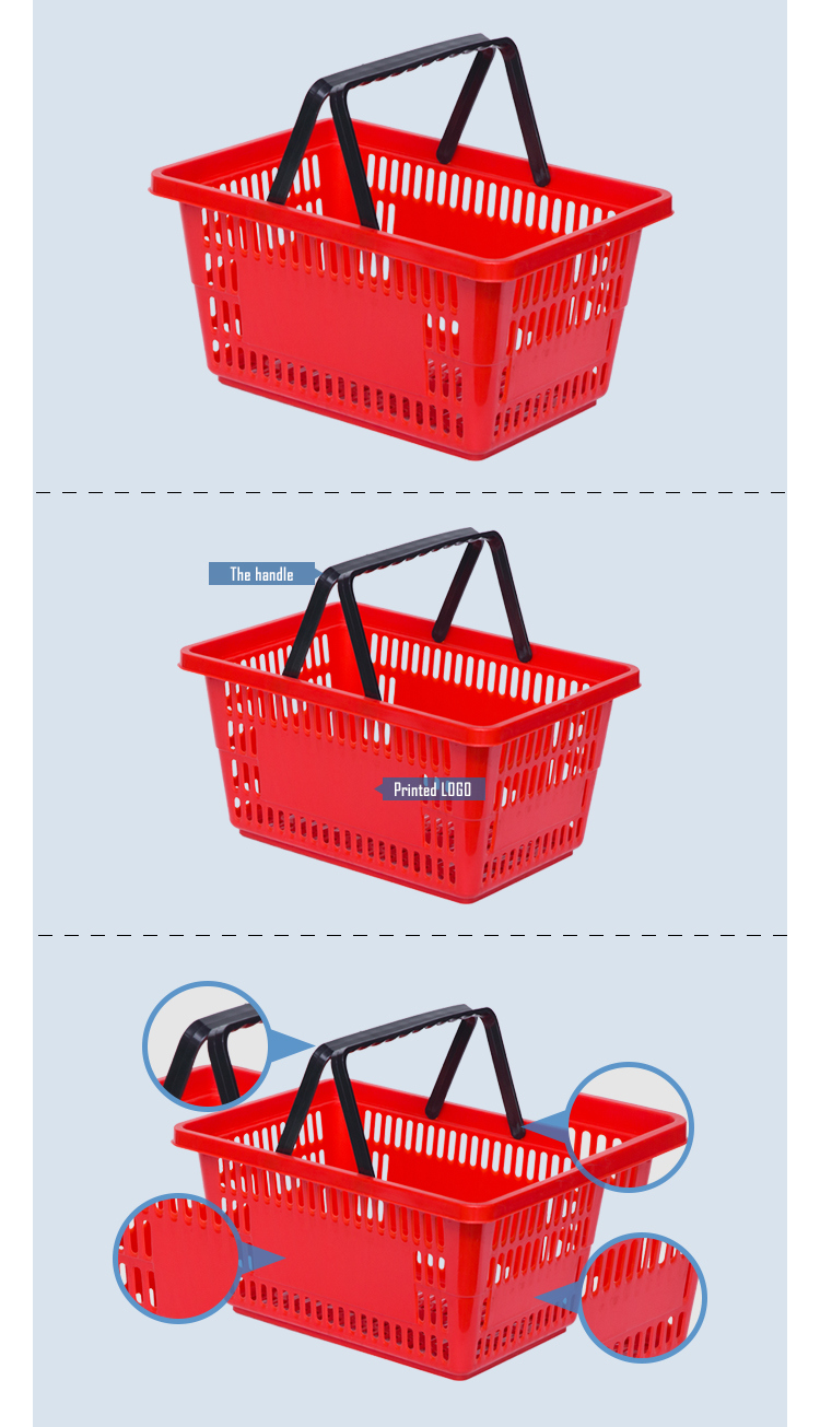 Manufacturing Supermarket Handle Plastic Storage Basket