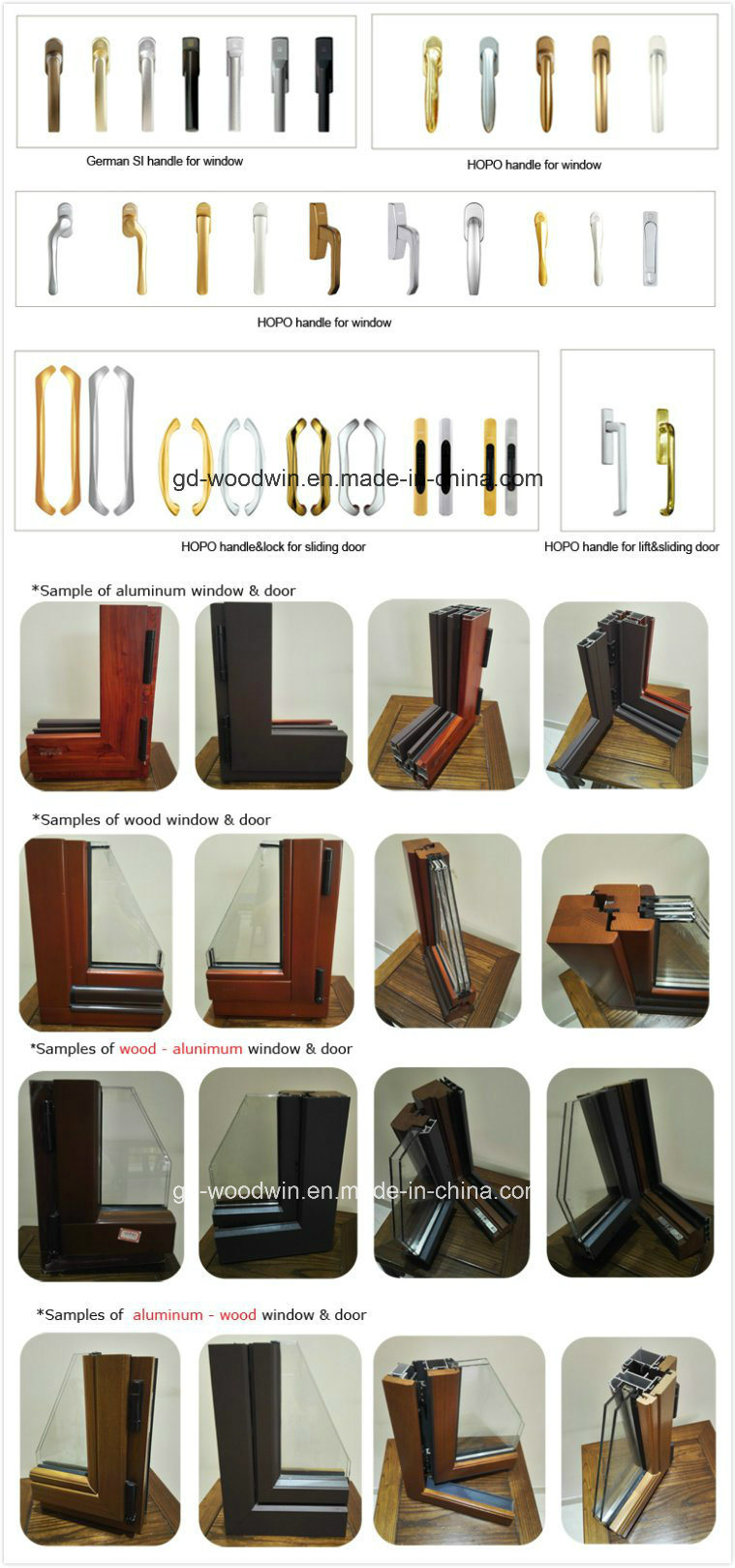 Aluminum Casement Door with Double Glazed