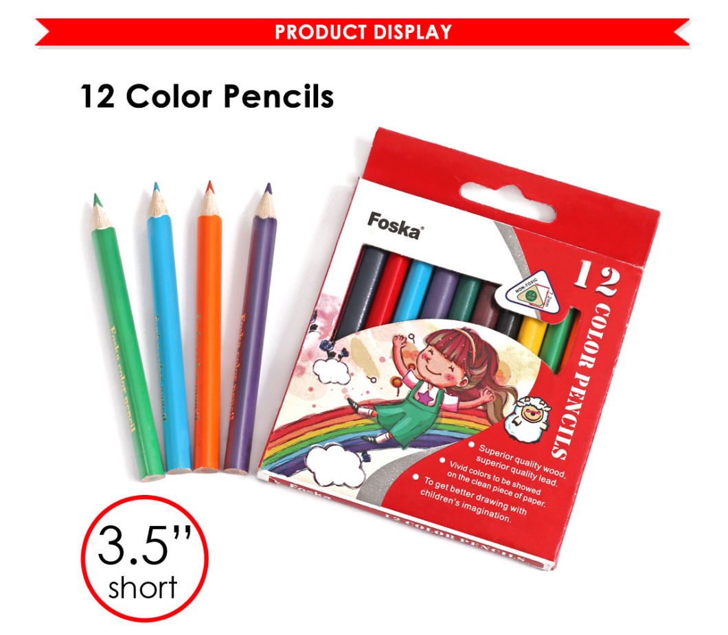 3.5'' 12 Color Wooden Triangle Color Pencil