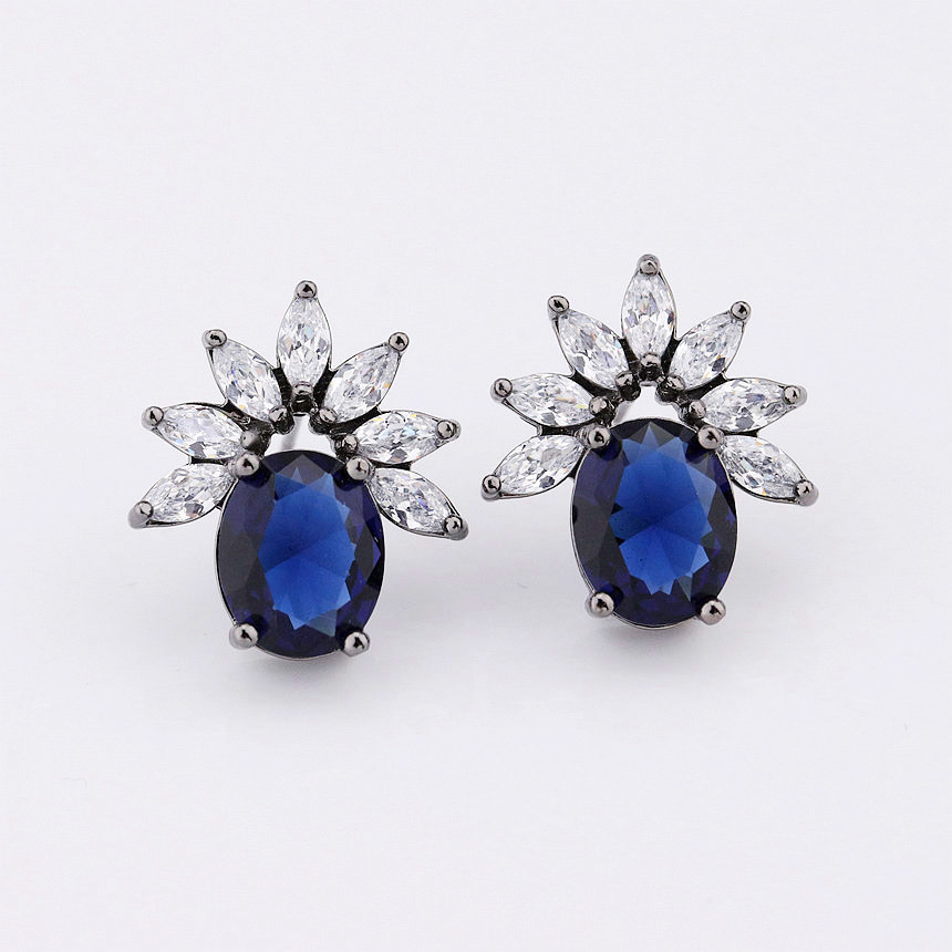 Colorful Good Quality Hot Sale Zircon Stud Earrings for Youth Girls