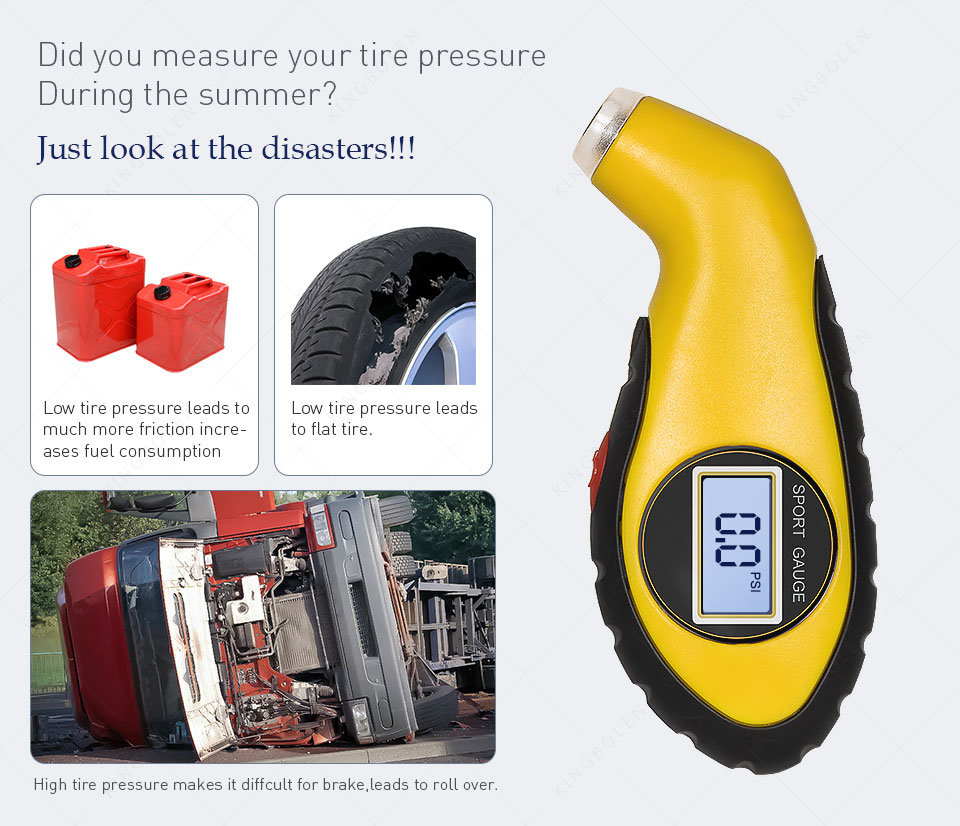 Digital LCD Display Car Tire Tyre Air Pressure Gauge Meter Manometer Barometers Tester Tool for Auto Car Motorcycle Vehicle