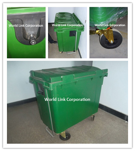 Different Color Strong Structure Plastic Waste 660 L Bin