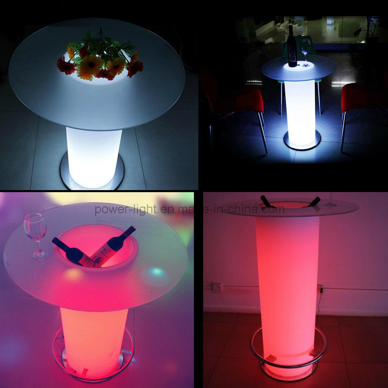 Bar Furniture Illuminated LED Cylinder Table