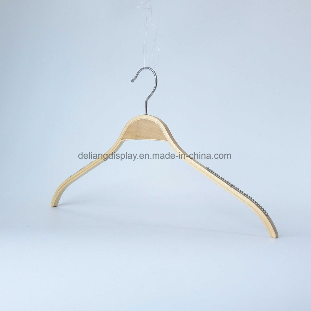 Folding Clothes Hanger Luxury Pearl Clothes Hanger Natural Wood Color