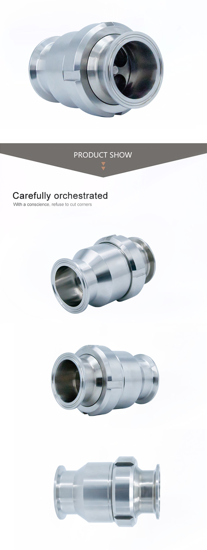 Stainless Steel SS304 Tri Clover Nrv Sanitary Check Valves