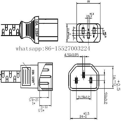 High Quality Printer/Monitor/Computer European AC Power Cord