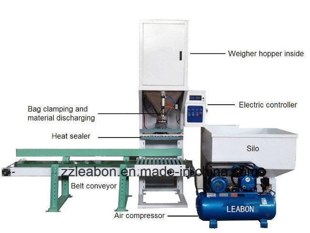 Leabon 25-50kg/Bag Sewing Type Rice/Wood Pellet Packing Machine