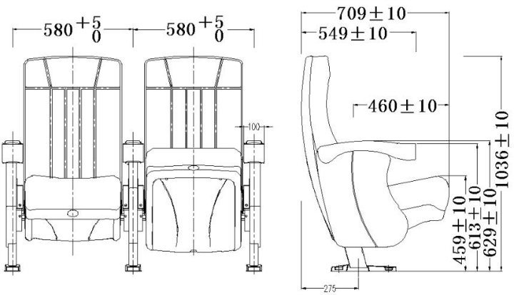 High Quality Plastic Movie Auditorium Cinema Seat