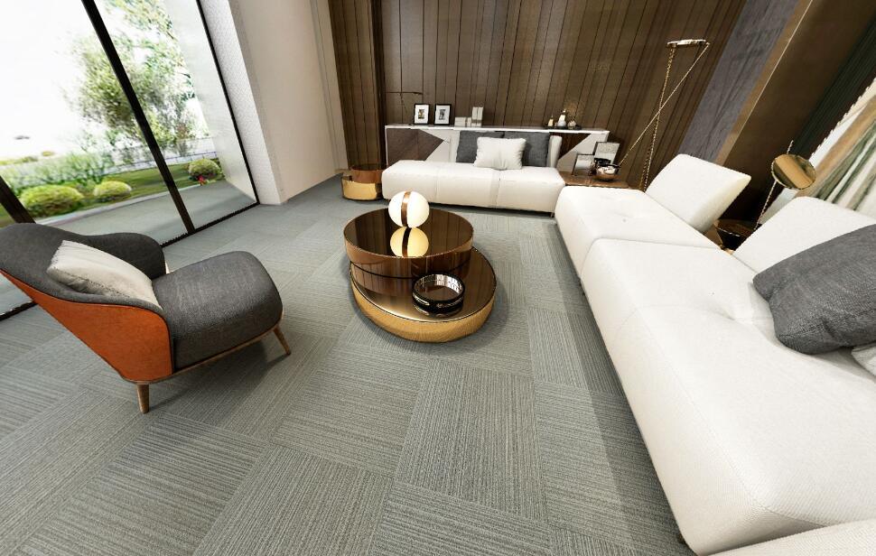 Decorative 60X60cm Fireproof Commercial Nylon Carpet Tile