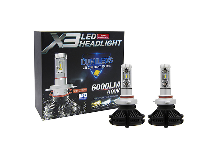 X3 LED Headlight 50W 6000lm Zes Chips Car LED Head Lamp Auto Lamp