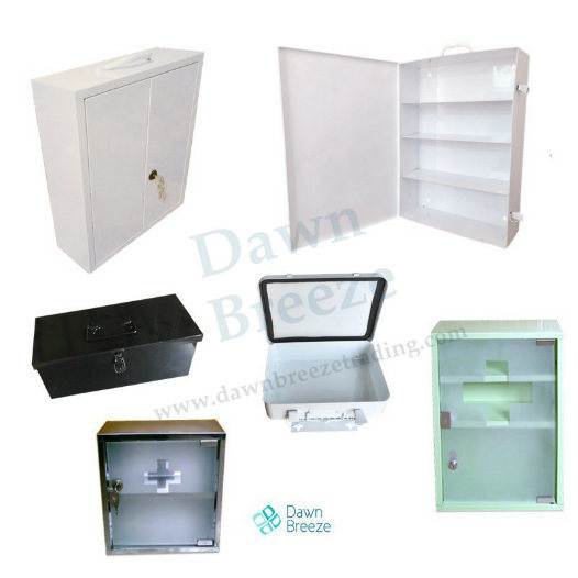 White Wall Mountable Lockable Medicine Cabinet, Metal