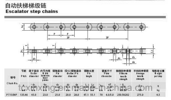 Mitsubishi Escalator Driving Roller Chain