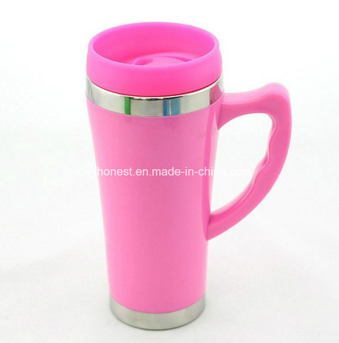 Good Quality Double Wall Promotional Travel Mug Cup with Lid