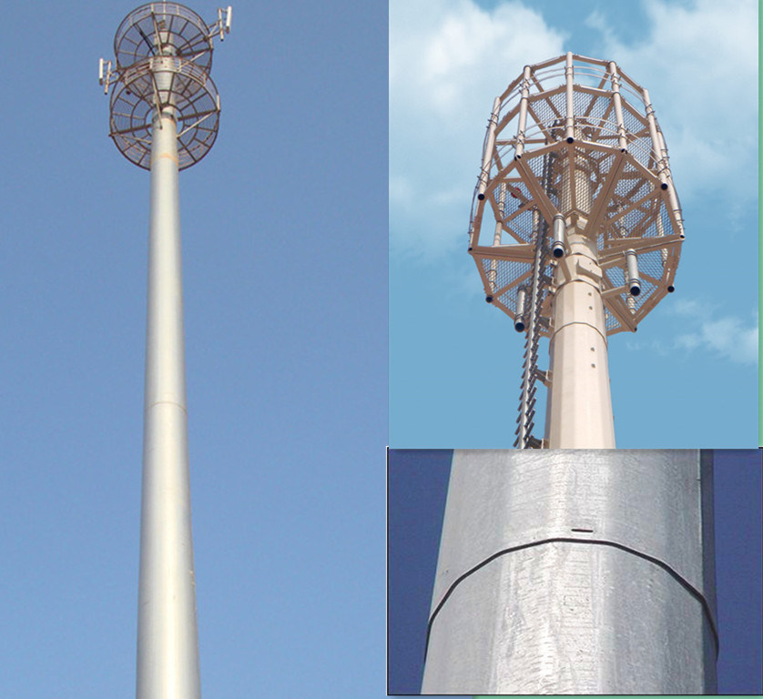 Monopole Tube Telecom Radar Steel Tower