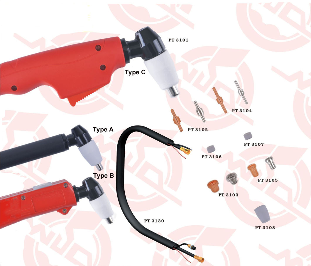 JTM-W01-PT31-A02S PT31 Plasma high frequency cutting Torch with switching and TypeA handle and long sliver parets