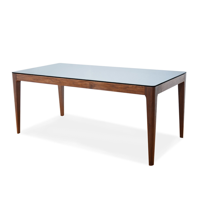 Lesso Home Glass Dining Table with Walmut Frame Bh-CT3337-1.8