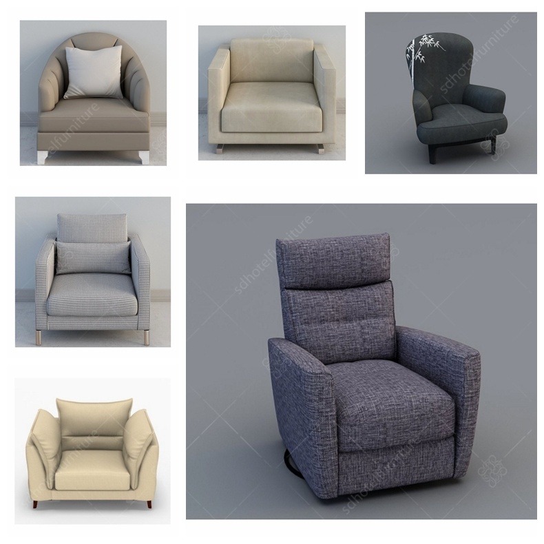 Comfortable Hotel Lobby Single Sofa Living Room Furniture
