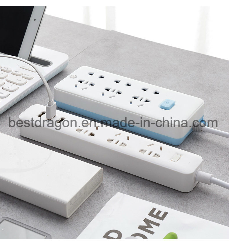 220V Type 3 Outlet with Dual USB 1.8m 6FT Remote Control WiFi Socket Smart Power Strip