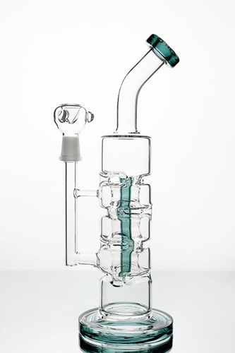 DAB Rig Pipe Beaker Pipe with Colorful Percolator and Glass Base DAB Rigs with 14 mm Joint