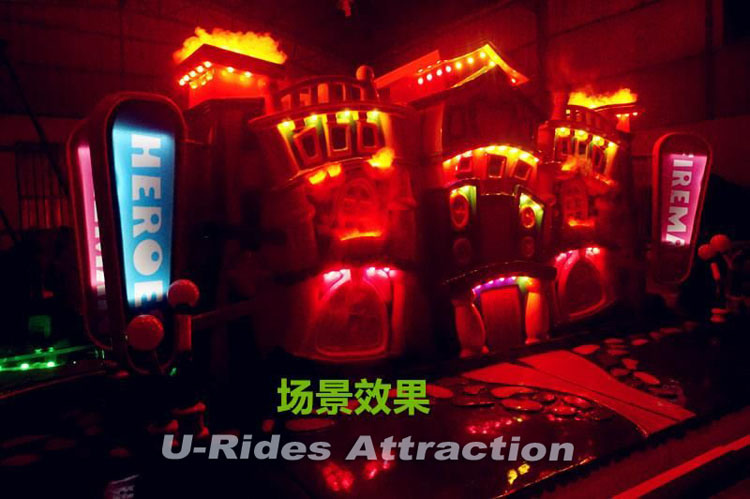 Amusement park railway trains Fire brigade theme electric ride on train