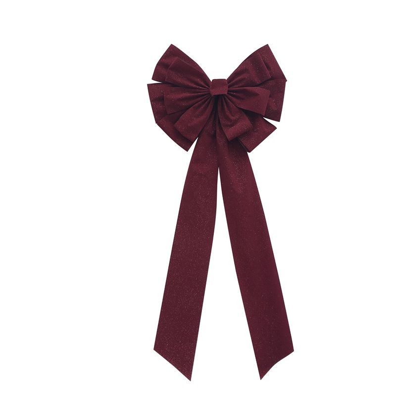 Customized Burgundy PE Flocked Velvet Bow