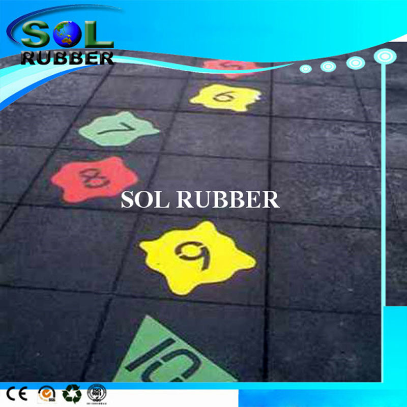 Fall Protection Outdoor Playground Rubber Flooring Tiles