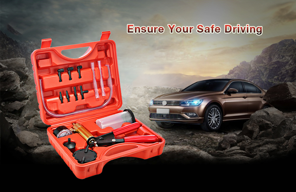 High Quality Car Auto Hand Held Vacuum Pistol Pump Brake Bleeder Adaptor Fluid Reservoir Tester Kit 2 in 1 Tool Kits