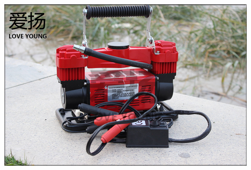 DC 12V Double Cylinder Metal Electric Air Compressor for Car