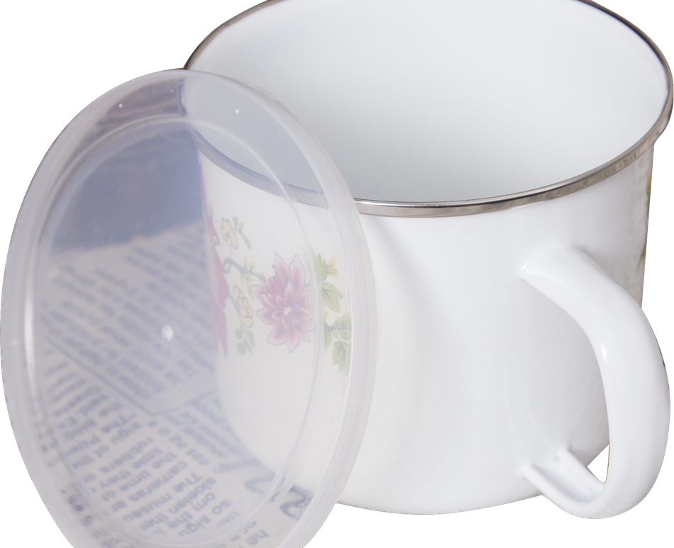 Enamel Drinking Coffee Mug/Sugar Mug/Tea Cup with Lid and Handle