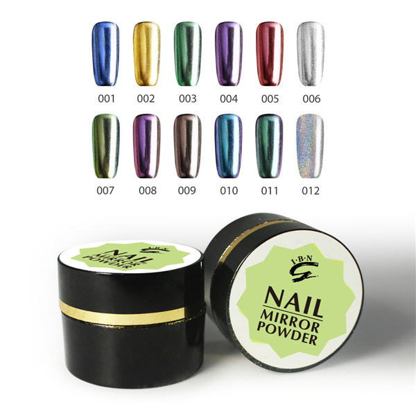 12 Glitter Chrome Color Ibn Mirror Gel Nail Chrome Magic Powder