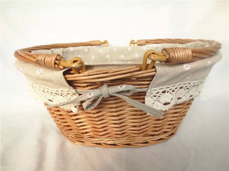 High End Eco-Friendly New Design Handcrafted Colored Picnic Wicker Basket