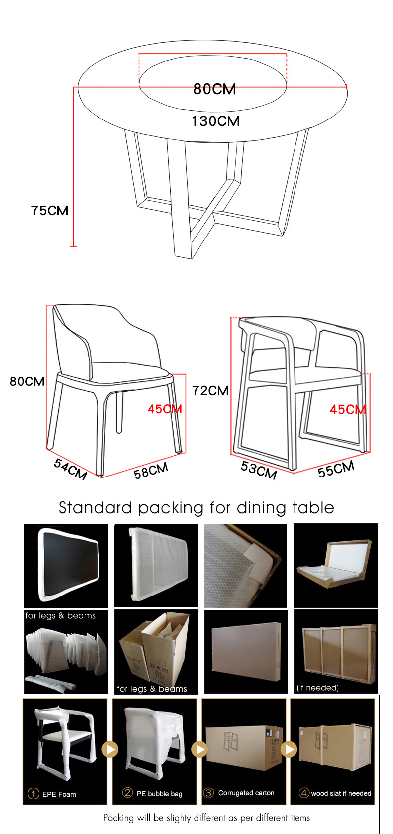 Modern Nordic Wood Furniture Wooden Round Restaurant Table for Home