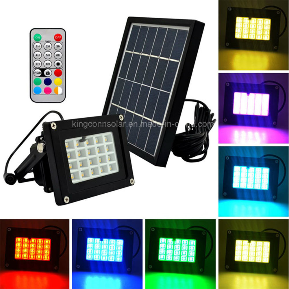 20LED Colorful Outdoor Garden Solar Floodlight for Park Yard Lawn Outdoor Light