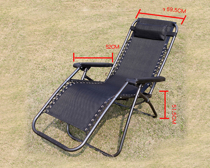Reclining Deck Lounge Sun Beach Chair Outdoor Folding Camping Chair
