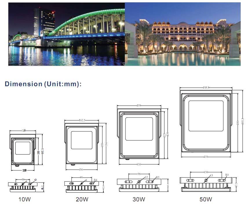 New Floodlight Light LED RGB 50W, Outdoor Spot LED Light for Illumination in Museum