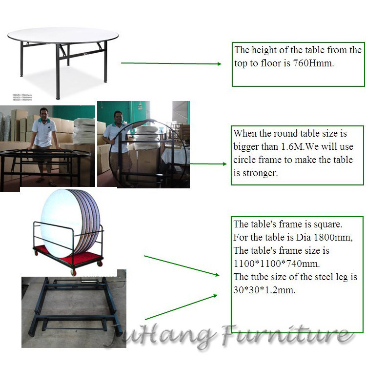 Folding Round Wedding Restaurant Hotel Banquet Table (HM-T1)