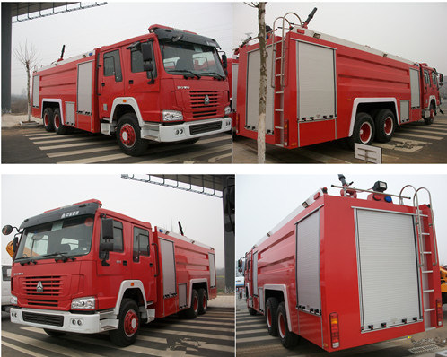 HOWO 10 Wheels Water Foam Fire Truck, 290HP Water Tanker Fire Fighting Trucks for Sale