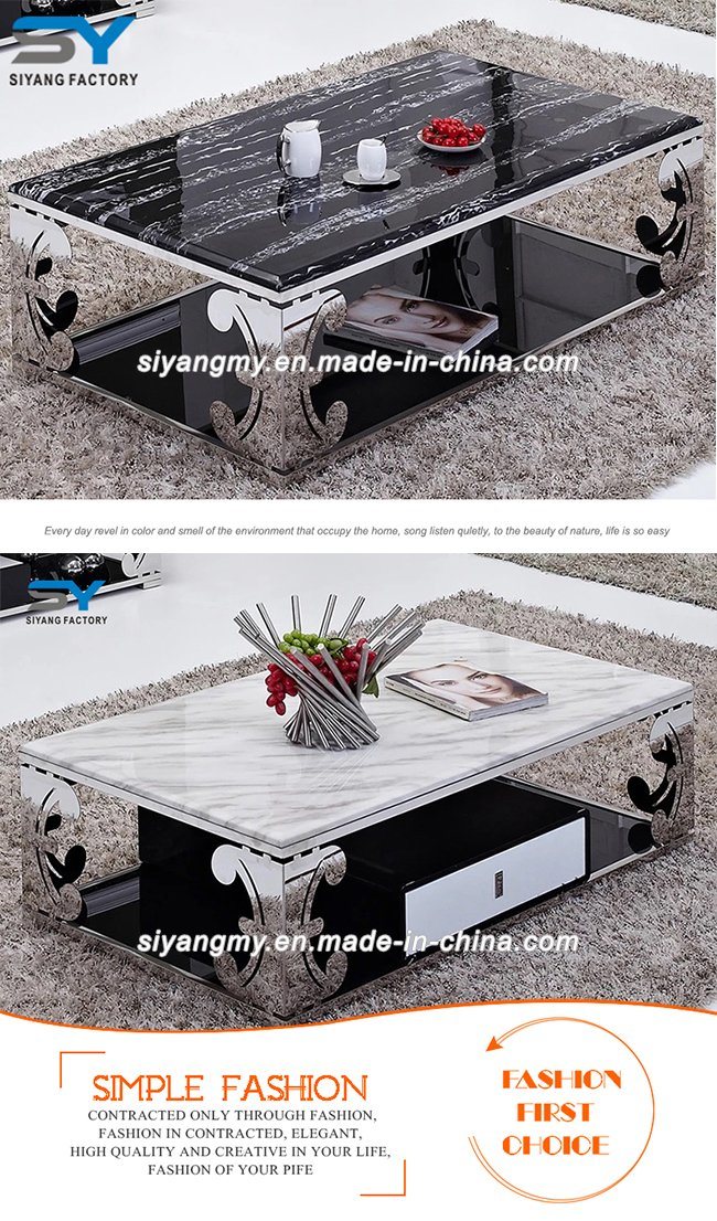 Furniture Tempered Glass Coffee Table Modern Side Table Tea Table