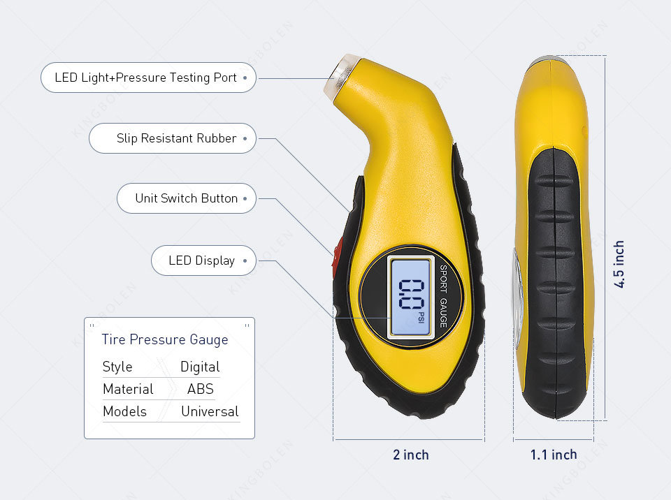 New Arrival Car Tire Tyre Air Pressure Gauge Meter Manometer Digital LCD Barometers Tester Tool