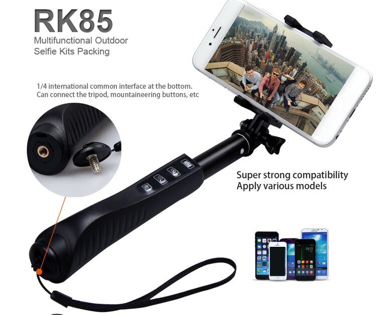 Mini Wireless Monopod Bluetooth Selfie Stick with Camera Monopod Zoom (OM-RK85)