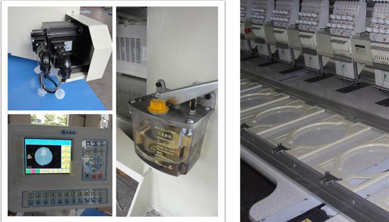 15 Heads 6 Needle Plain Flat Embroidery Machine