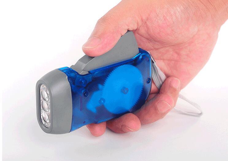 Best Promotional Gift Mini Dynamo LED Flashlight Hand Crank, Hand Pressing