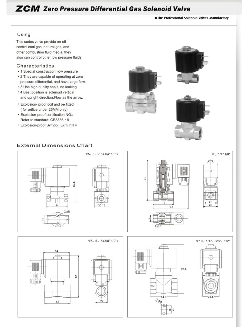 Natural Gas Solenoid Valve - Zcm 2 Way (ZCM)