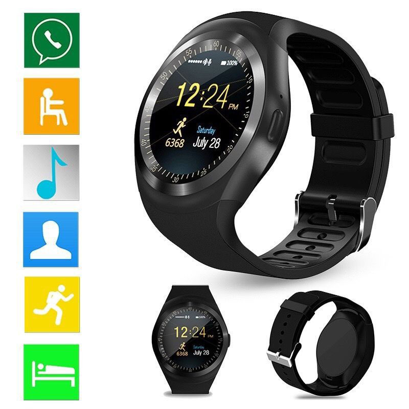 Y1 Smartwatch Bluetooth Smart Watch Relogio 2g GSM SIM APP Sync MP3 for Ios Android