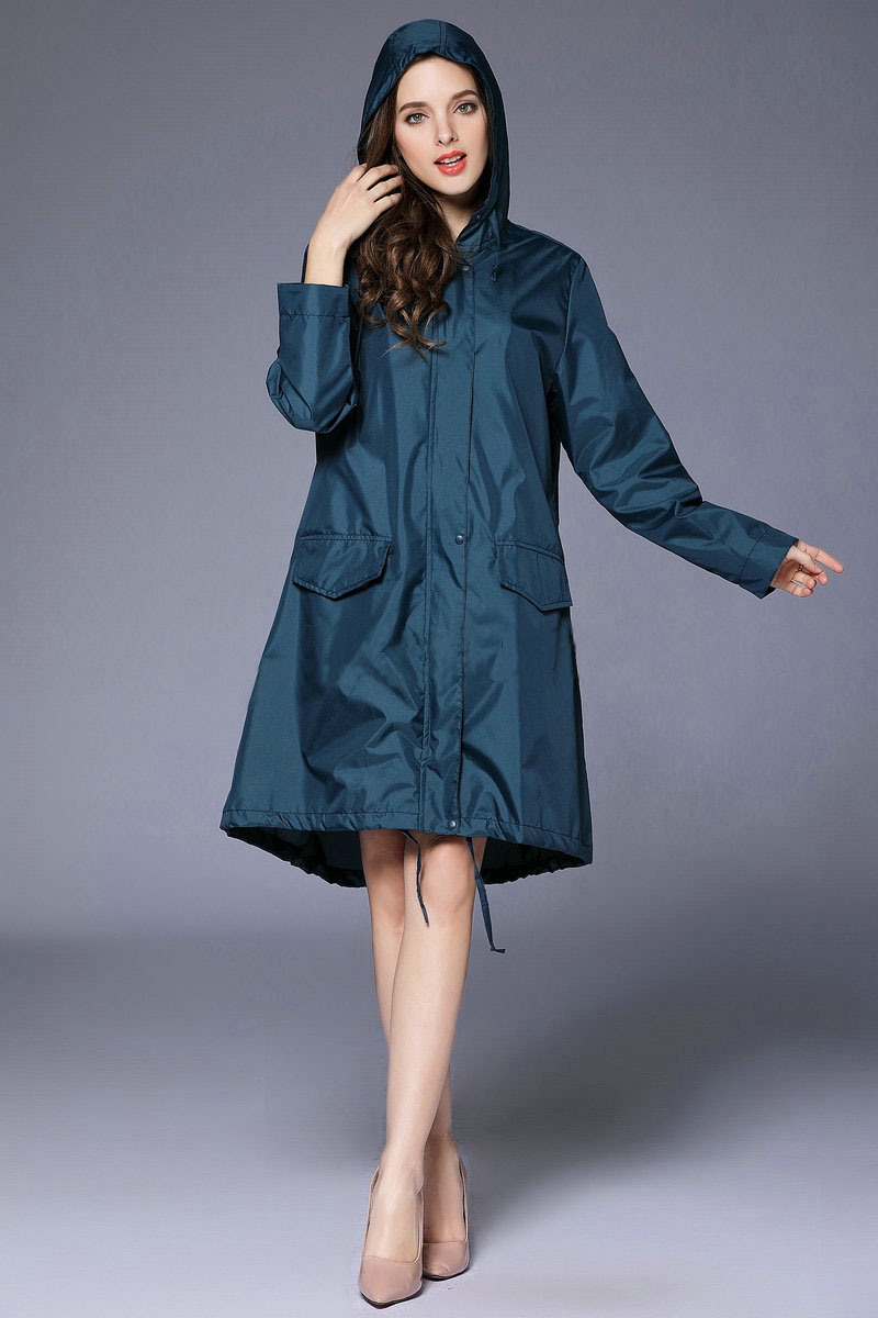 Waterproof Raincoat Rainproof for Women Lady Hooded Long Rain Jacket Breathable Rain Coat Poncho Outdoor Rainwear 2018