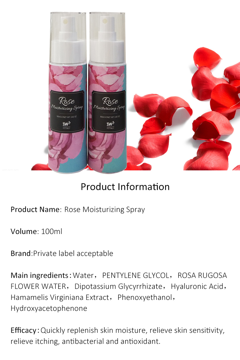 100% Organic Moisturizing Calming Face Toner Rose Water Spray