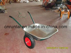 Galvanized Tray Good Quality Double Wheels Wheelbarrow (Wb6407)