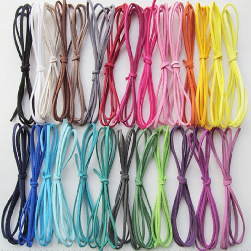 3mm Wide Faux Suede Lace Cord Colorful Faux Leather Cord for DIY Faux Leather Bracelet Jewelry