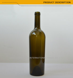 750ml Green Glass Wine Bottle with Cork (001)